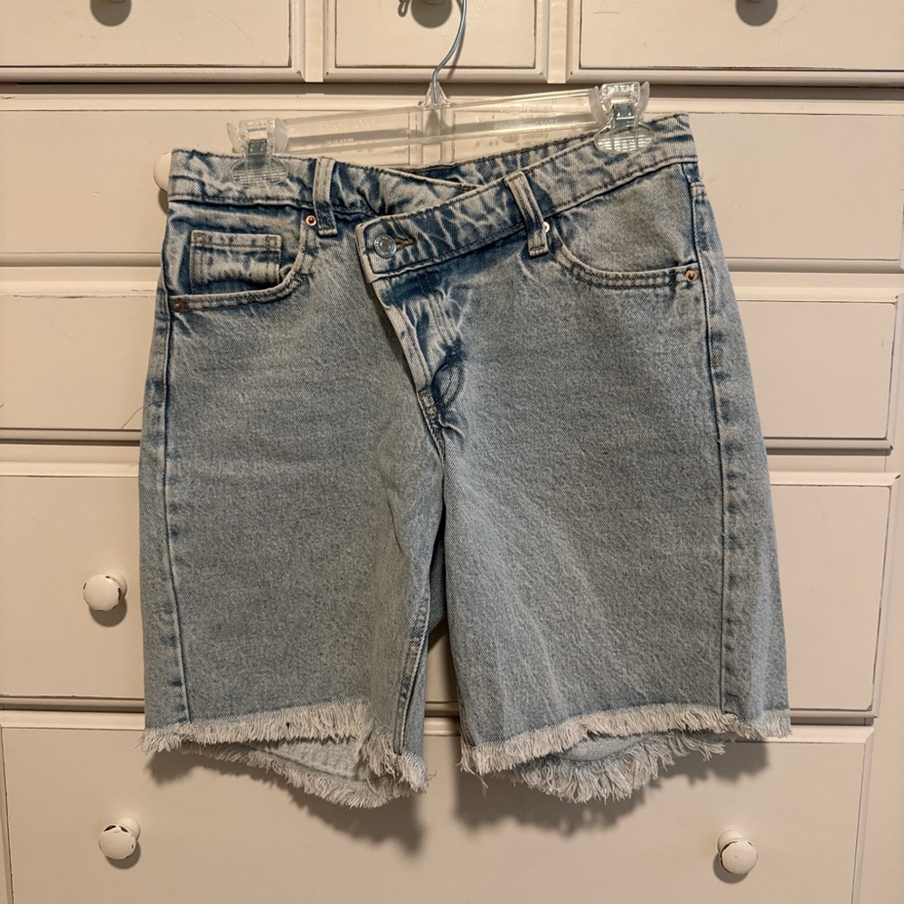 Wild Fable Light Blue Frayed Jean Shorts